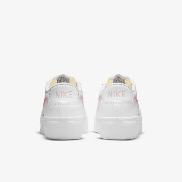 Women's Nike Blazer Low Platform Sneakers White / Black / Pink | NK489NYO