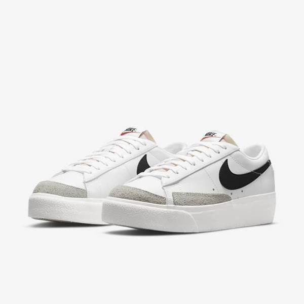 Women's Nike Blazer Low Platform Sneakers White | NK892RXE