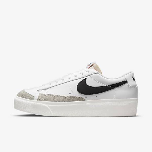 Women\'s Nike Blazer Low Platform Sneakers White | NK892RXE