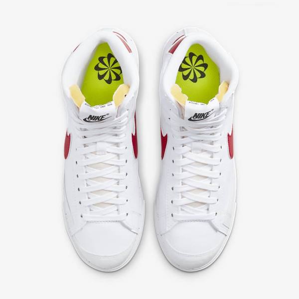 Women's Nike Blazer Mid 77 Next Nature Sneakers White / Black / Red | NK607ABQ