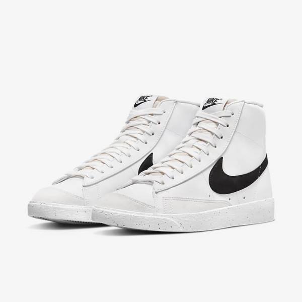 Women's Nike Blazer Mid 77 Next Nature Sneakers White / Black | NK867YRM