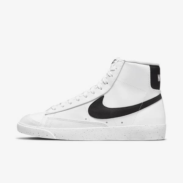 Women\'s Nike Blazer Mid 77 Next Nature Sneakers White / Black | NK867YRM