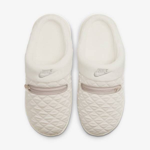 Women's Nike Burrow SE Slipper Sneakers Light Brown / White / Grey | NK286AJZ