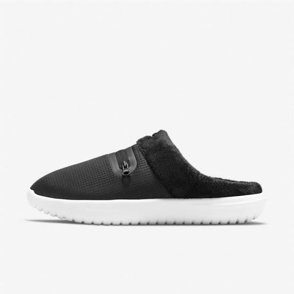 Women\'s Nike Burrow Slipper Sneakers Black / White | NK065BZC