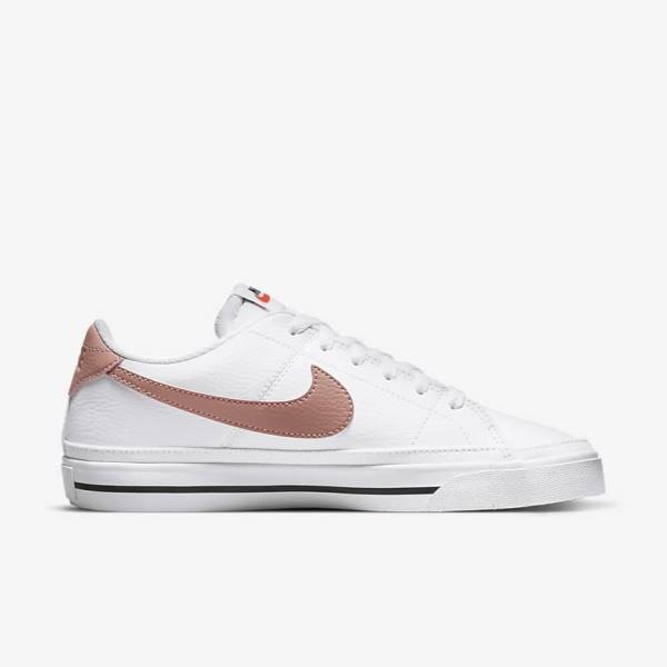 Women's Nike Court Legacy Next Nature Sneakers White / Orange / Black / Rose | NK468QRI