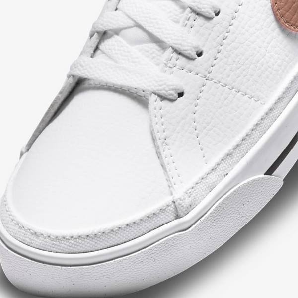 Women's Nike Court Legacy Next Nature Sneakers White / Orange / Black / Rose | NK468QRI