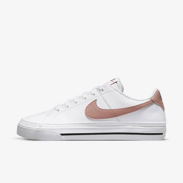 Women\'s Nike Court Legacy Next Nature Sneakers White / Orange / Black / Rose | NK468QRI