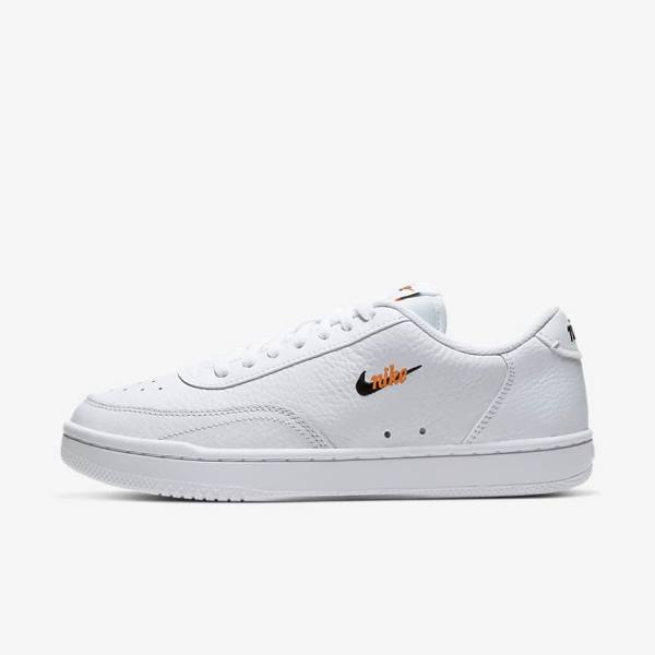 Women\'s Nike Court Vintage Premium Sneakers White / Orange / Black | NK194PVB