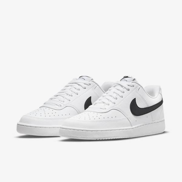 Women's Nike Court Vision Low Next Nature Sneakers White / Black | NK294ETN