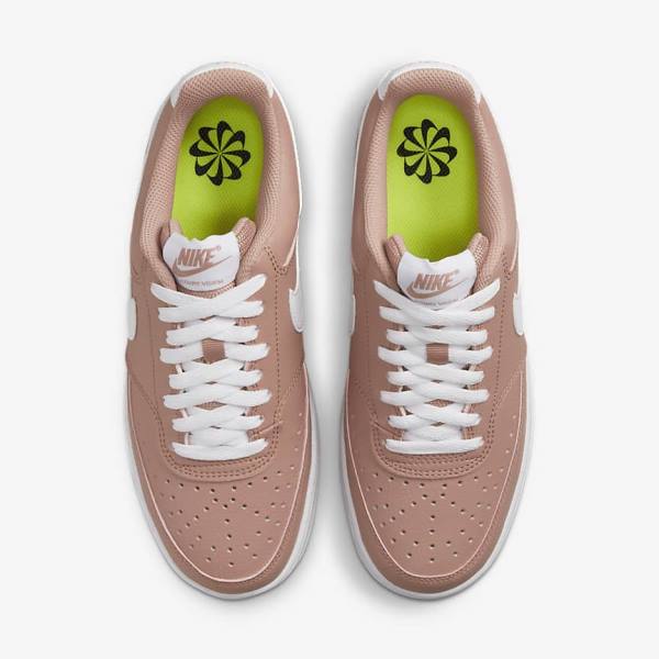 Women's Nike Court Vision Low Next Nature Sneakers Rose / Black / White | NK892JGH