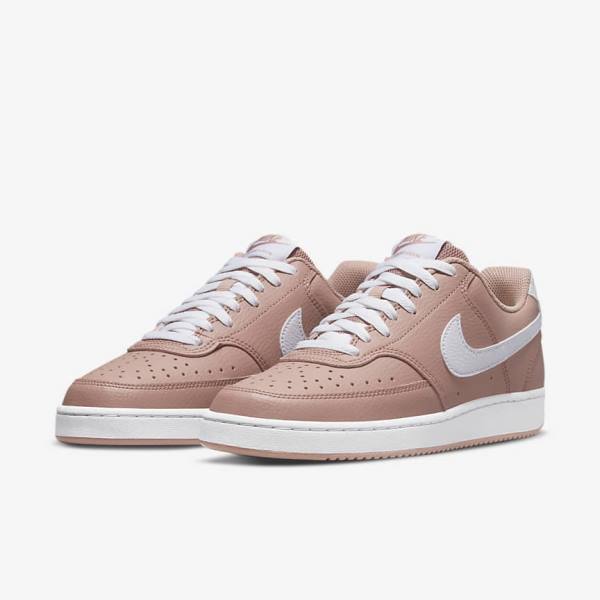 Women's Nike Court Vision Low Next Nature Sneakers Rose / Black / White | NK892JGH