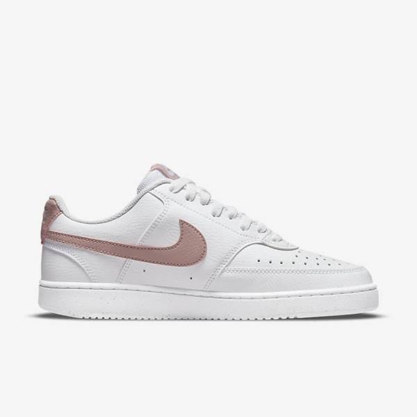 Women's Nike Court Vision Low Next Nature Sneakers White / Pink | NK981BDM