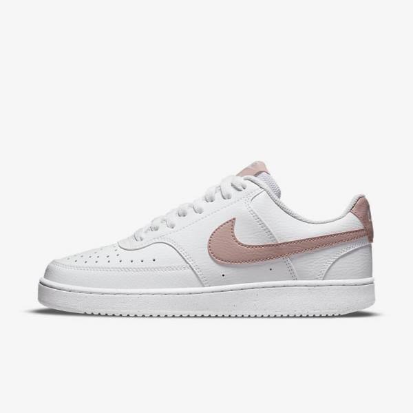 Women\'s Nike Court Vision Low Next Nature Sneakers White / Pink | NK981BDM