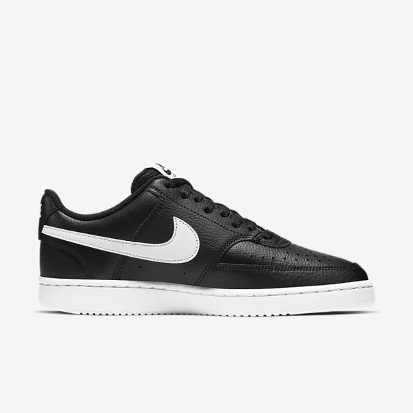 Women's Nike Court Vision Low Sneakers Black / White | NK689DGF