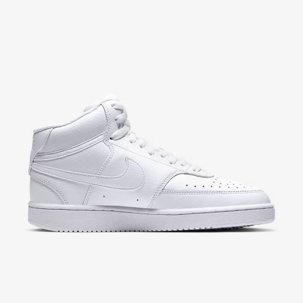 Women's Nike Court Vision Mid Sneakers White | NK287MJT