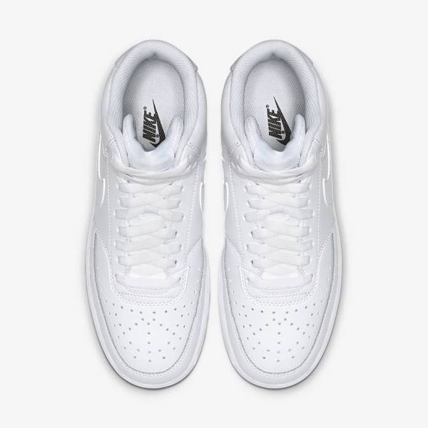 Women's Nike Court Vision Mid Sneakers White | NK287MJT