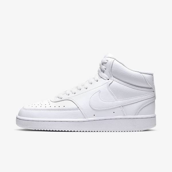 Women\'s Nike Court Vision Mid Sneakers White | NK287MJT