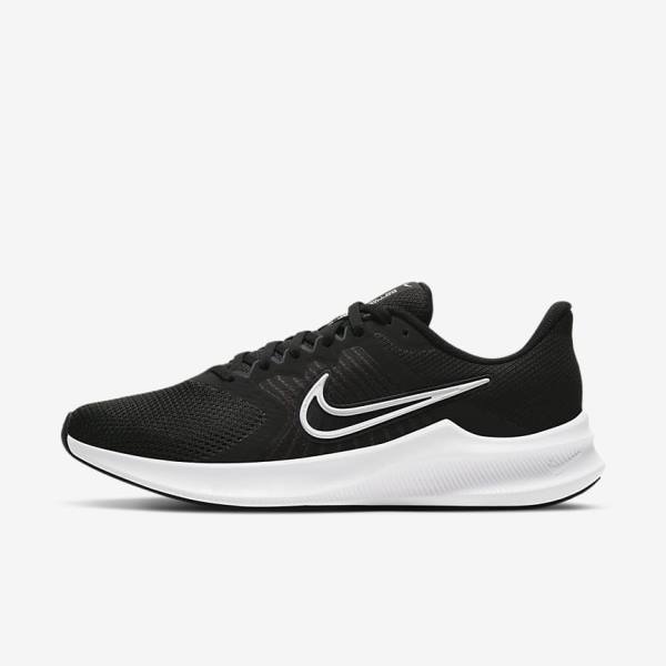 Women\'s Nike Downshifter 11 Road Running Shoes Black / Dark Grey / White | NK635UTP