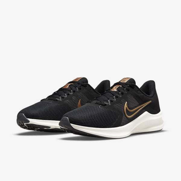 Women's Nike Downshifter 11 Road Running Shoes Black / Dark Grey / Metal Copper | NK854IQK