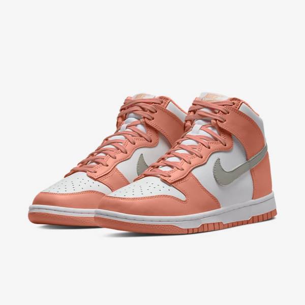 Women's Nike Dunk High Sneakers Red / White / Light | NK861RVB