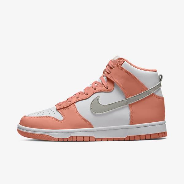 Women\'s Nike Dunk High Sneakers Red / White / Light | NK861RVB