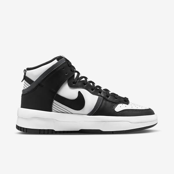 Women's Nike Dunk High Up Sneakers White / Dark Grey / Black | NK093GQV