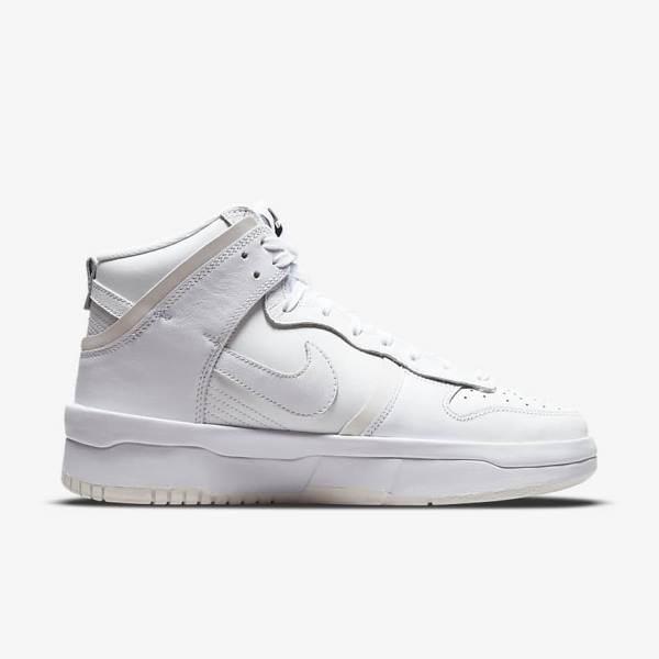 Women's Nike Dunk High Up Sneakers White / Black / White | NK478BGO