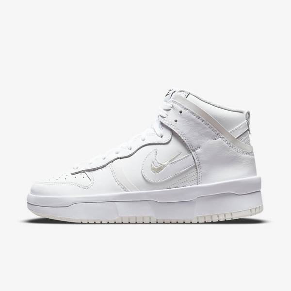 Women\'s Nike Dunk High Up Sneakers White / Black / White | NK478BGO