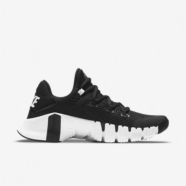 Women's Nike Free Metcon 4 Training Shoes Black / White | NK105LYF