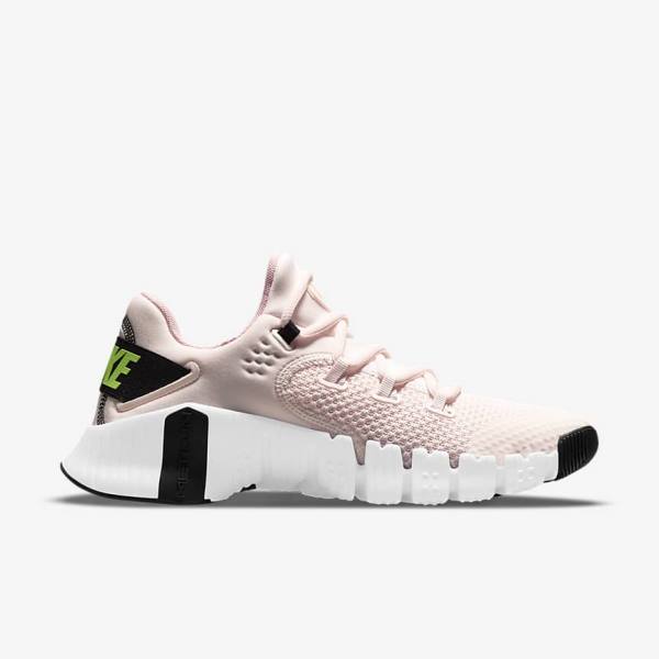 Women's Nike Free Metcon 4 Training Shoes Light Pink / White / Black / Green | NK708LZQ