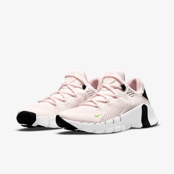 Women's Nike Free Metcon 4 Training Shoes Light Pink / White / Black / Green | NK708LZQ