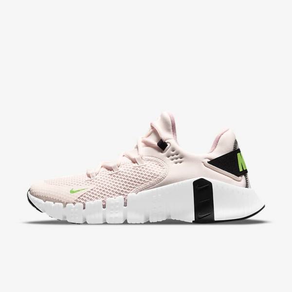 Women\'s Nike Free Metcon 4 Training Shoes Light Pink / White / Black / Green | NK708LZQ