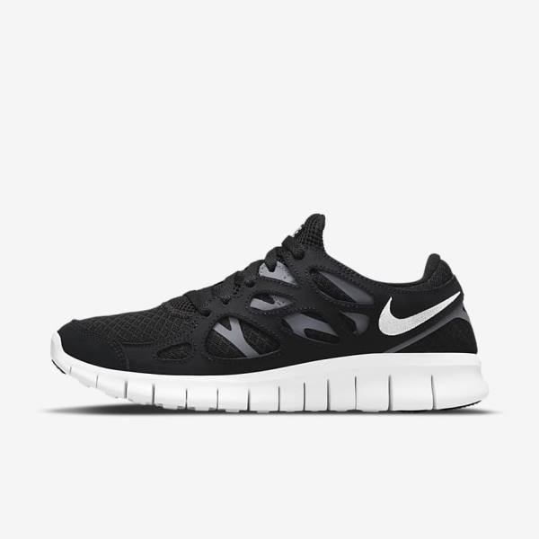 Women\'s Nike Free Run 2 Sneakers Black / Dark Grey / White | NK627UKS