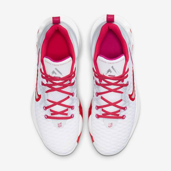 Women's Nike Giannis Immortality Basketball Shoes White / Pink / Platinum / Red | NK279SDA