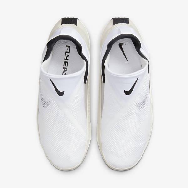 Women's Nike Go FlyEase Sneakers White / Black | NK748QFK