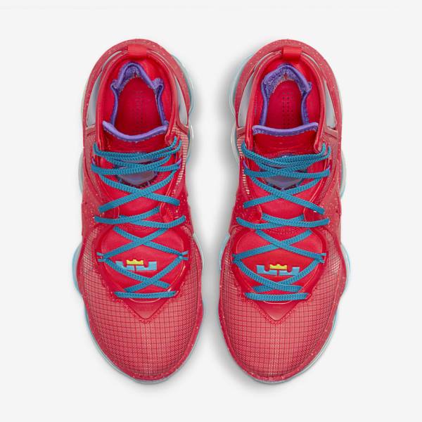 Women's Nike LeBron 19 Basketball Shoes Red / Blue / Purple / Red | NK971TXF