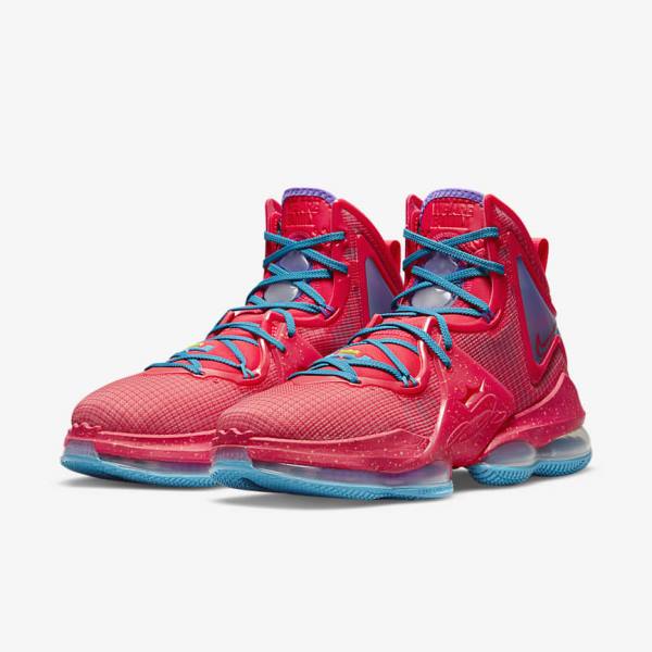 Women's Nike LeBron 19 Basketball Shoes Red / Blue / Purple / Red | NK971TXF