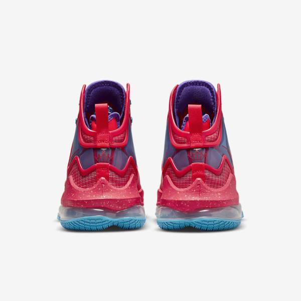 Women's Nike LeBron 19 Basketball Shoes Red / Blue / Purple / Red | NK971TXF