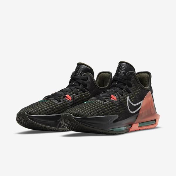 Women's Nike LeBron Witness 6 Basketball Shoes Black / Red / Metal Silver | NK603PVA