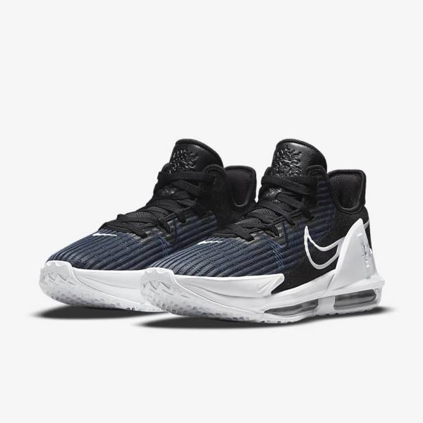 Women's Nike LeBron Witness 6 Basketball Shoes Black / Dark Obsidian / White | NK632UCT