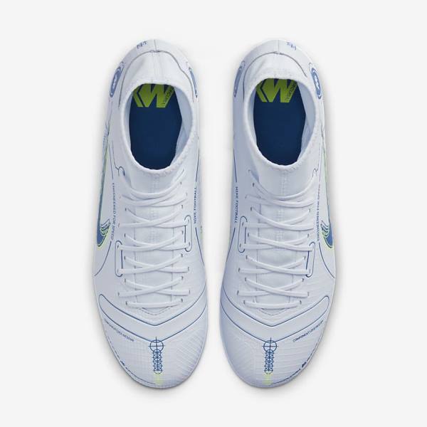 Women's Nike Mercurial Superfly 8 Academy AG Artificial-Grass Football Shoes Grey / Light Blue / Dark Blue | NK152GWA