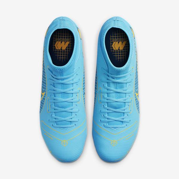 Women's Nike Mercurial Superfly 8 Academy MG Multi-Grounds Football Shoes Blue / Orange | NK937ZFV