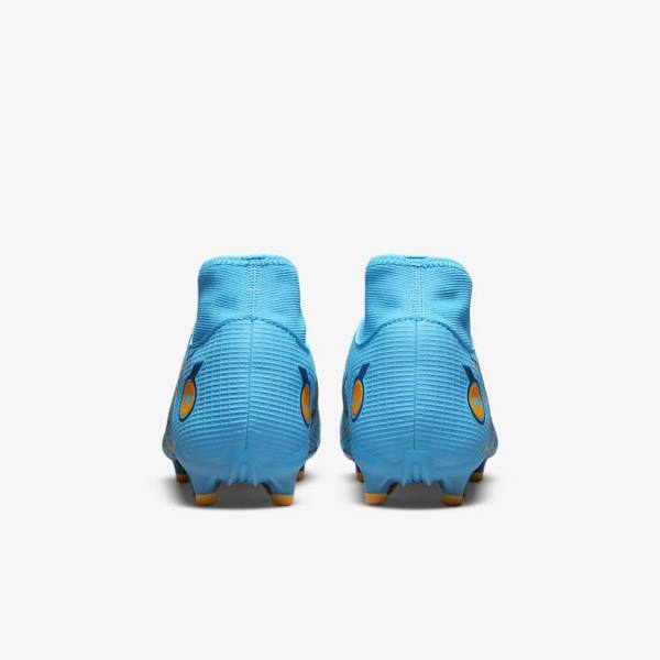 Women's Nike Mercurial Superfly 8 Academy MG Multi-Grounds Football Shoes Blue / Orange | NK937ZFV