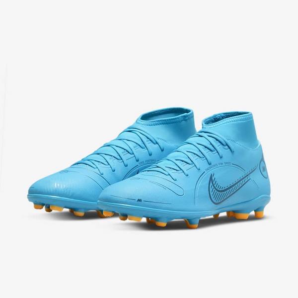 Women's Nike Mercurial Superfly 8 Club MG Multi-Grounds Football Shoes Blue / Orange | NK809FDY