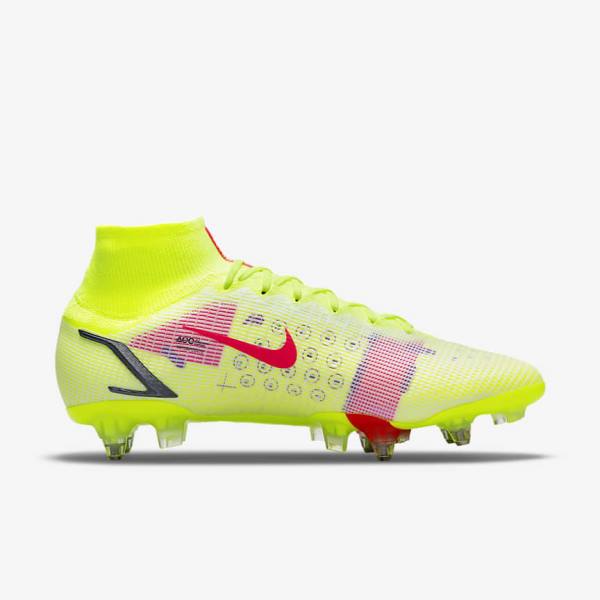 Women's Nike Mercurial Superfly 8 Elite SG-Pro AC Soft-Ground Football Shoes Black / Light Red | NK347ABN