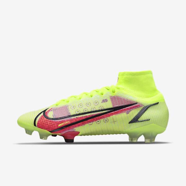 Women\'s Nike Mercurial Superfly 8 Elite FG Firm-Grounds Football Shoes Black / Light Red | NK476GUH