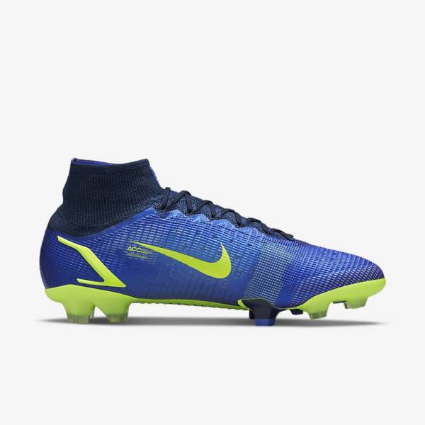 Women's Nike Mercurial Superfly 8 Elite FG Firm-Grounds Football Shoes Blue | NK627WMU