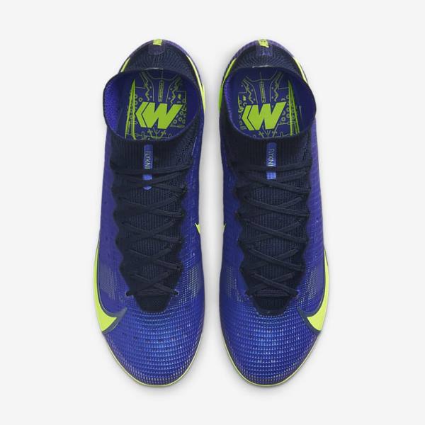 Women's Nike Mercurial Superfly 8 Elite FG Firm-Grounds Football Shoes Blue | NK627WMU