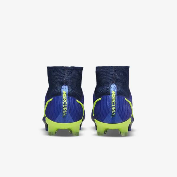 Women's Nike Mercurial Superfly 8 Elite FG Firm-Grounds Football Shoes Blue | NK627WMU