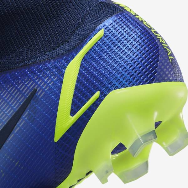 Women's Nike Mercurial Superfly 8 Elite FG Firm-Grounds Football Shoes Blue | NK627WMU